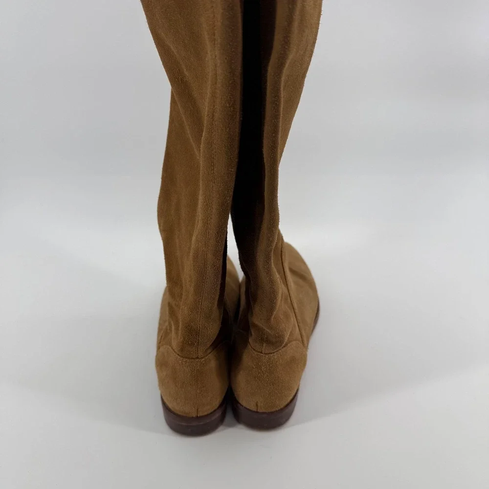 Gianni Bini Love It Knee Length Suede Boots Womens 8 M Brown Flat Pull On Casual